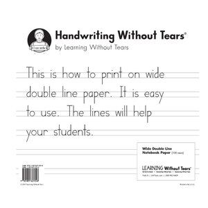Learning Without Tears Wide Notebook Paper Handwriting Lined TK–Grade 1 Double L